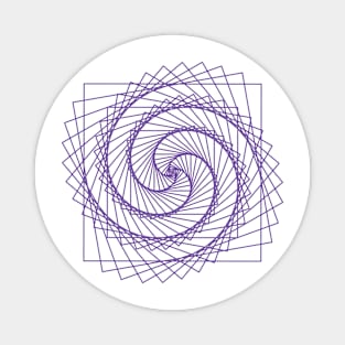 Geometric purple square spiral - relaxing pattern Magnet